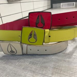 Nixon Belt Trio in Red, Lime, and white
